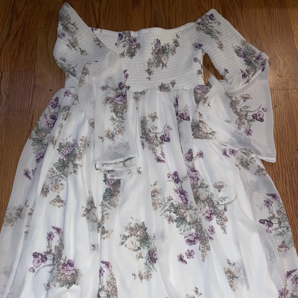 Torrid ruched stretch bell sleeve dress - Picture 5 of 5
